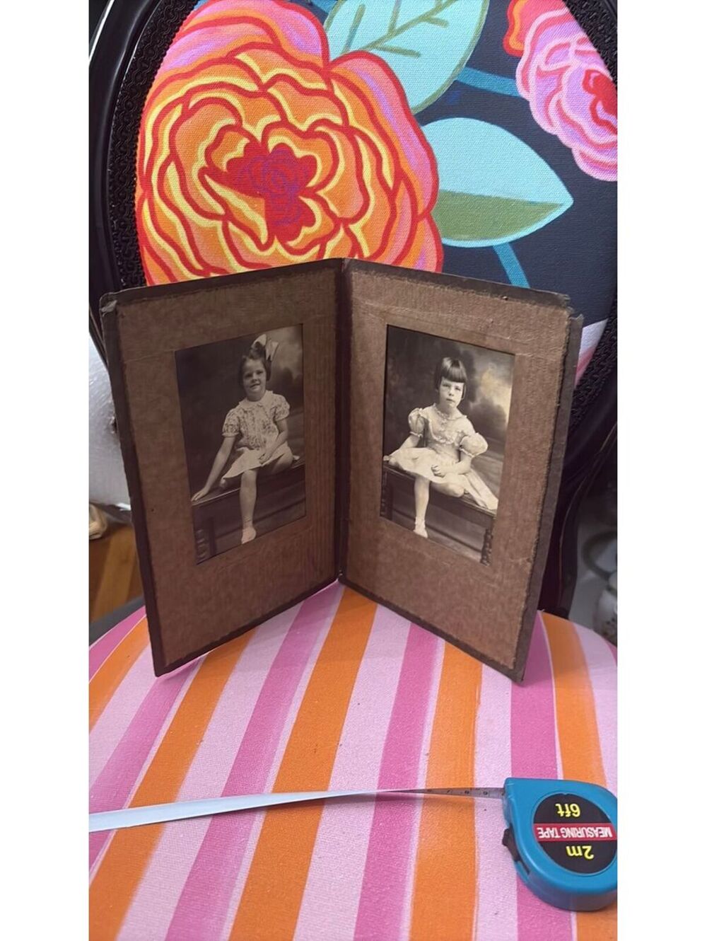 Vintage Photos 2 Girls Double Folder  10" folder